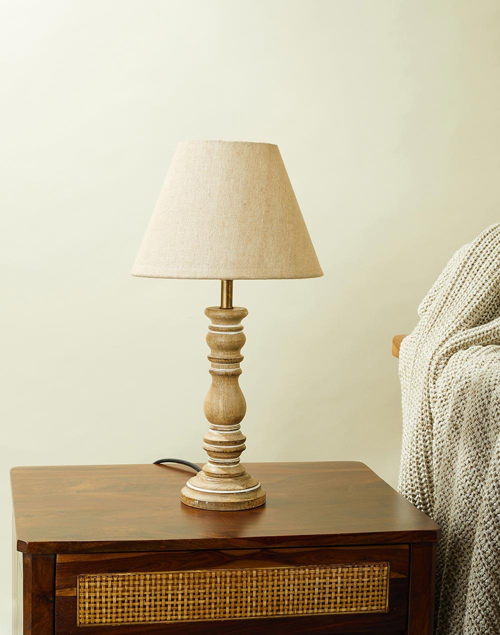 Wooden Nightstand Lamp