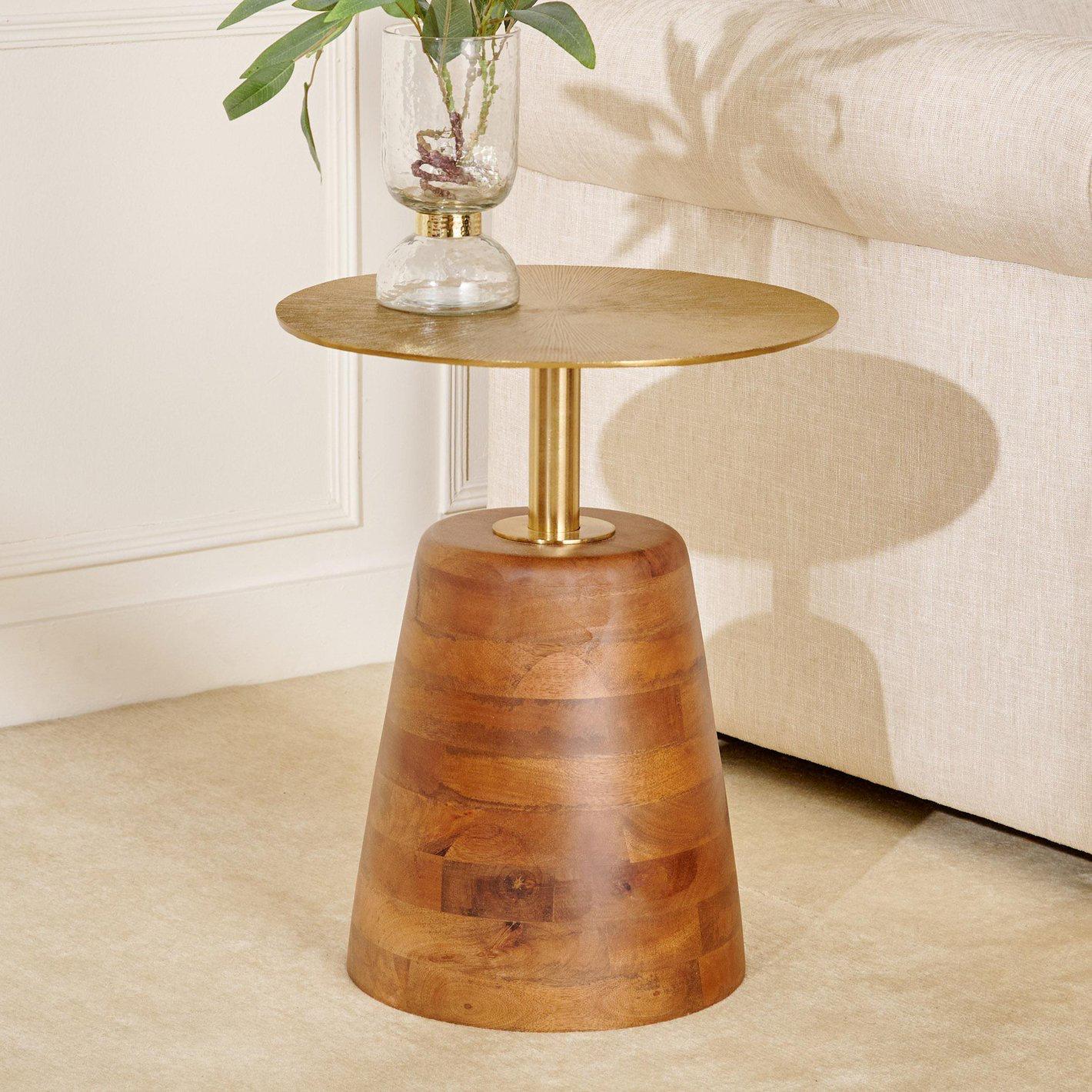 Iron Top Side Table